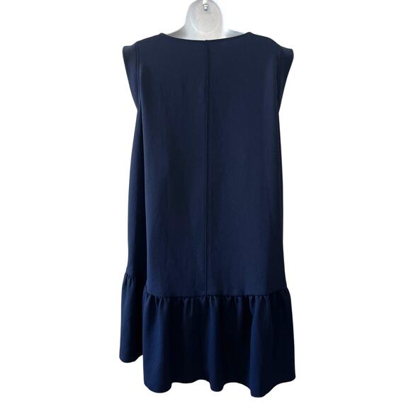 Rachel Comey Dress Womens 4 Blue Zaza Swing Ruffle Pockets Mod Loose Flowy Twee - Picture 2 of 11